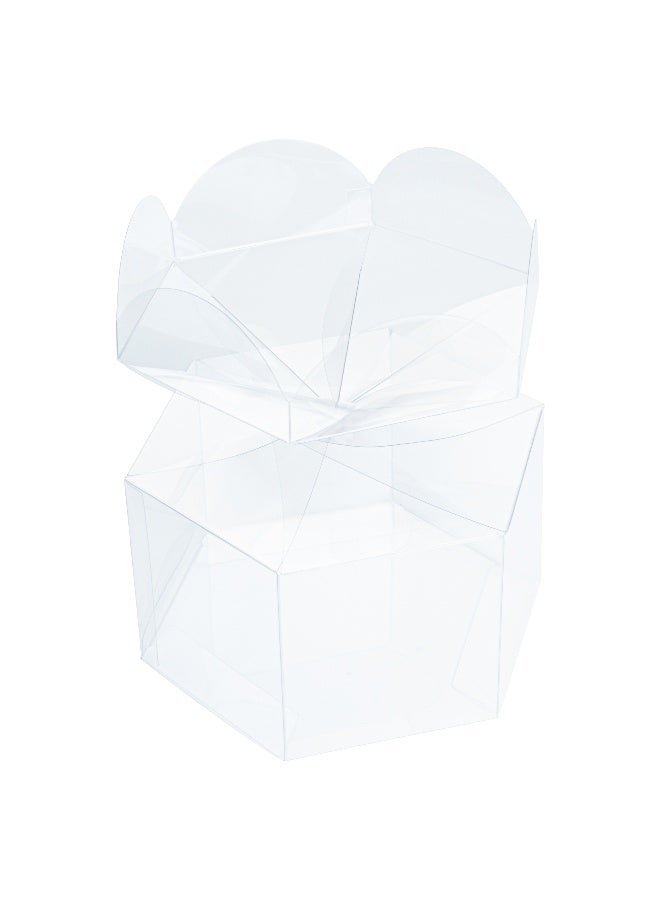 Restaurantware 4 x 7.5 x 7.8 Inch Wedding Favor Boxes, 100 Flower Top Transparent Candy Boxes - For Weddings, Baby Showers, And Birthday Parties, Packages Treats, Clear Plastic Party Favor Container,  - Image 1