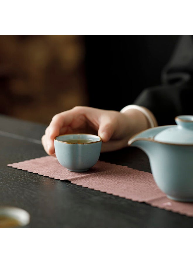Tangfeng Li Guilian Ru Kiln Travel Tea Set Portable Quick Cup Song Yun Ru Kiln Qingyun Travel Tea Set Gift Box - Image 5