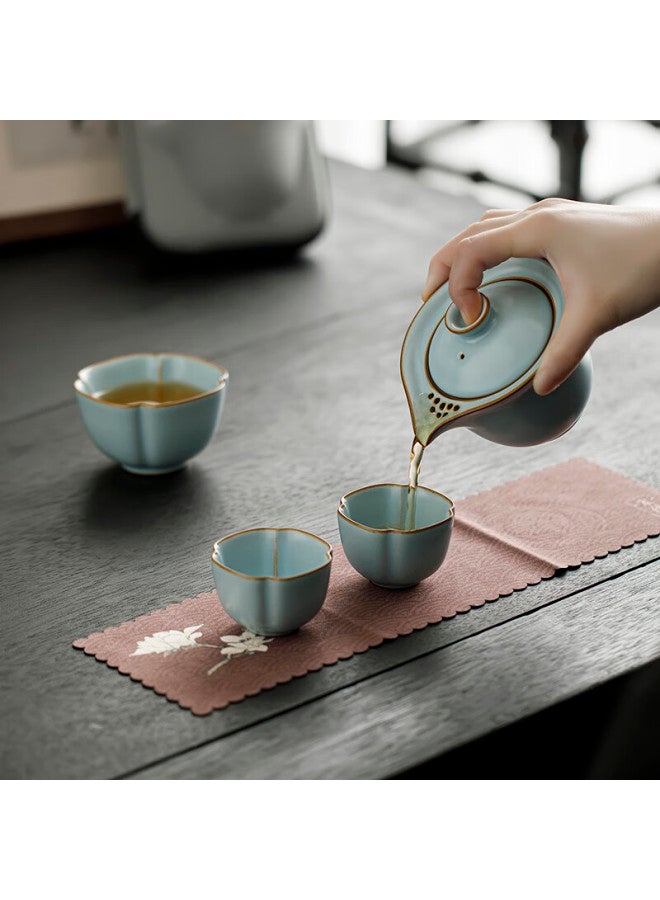 Tangfeng Li Guilian Ru Kiln Travel Tea Set Portable Quick Cup Song Yun Ru Kiln Qingyun Travel Tea Set Gift Box - Image 4