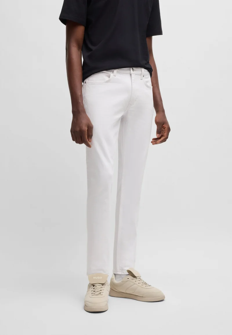 هوجو جينز أبيض بقصة نحيفة جداً من قماش دينم مطاطي