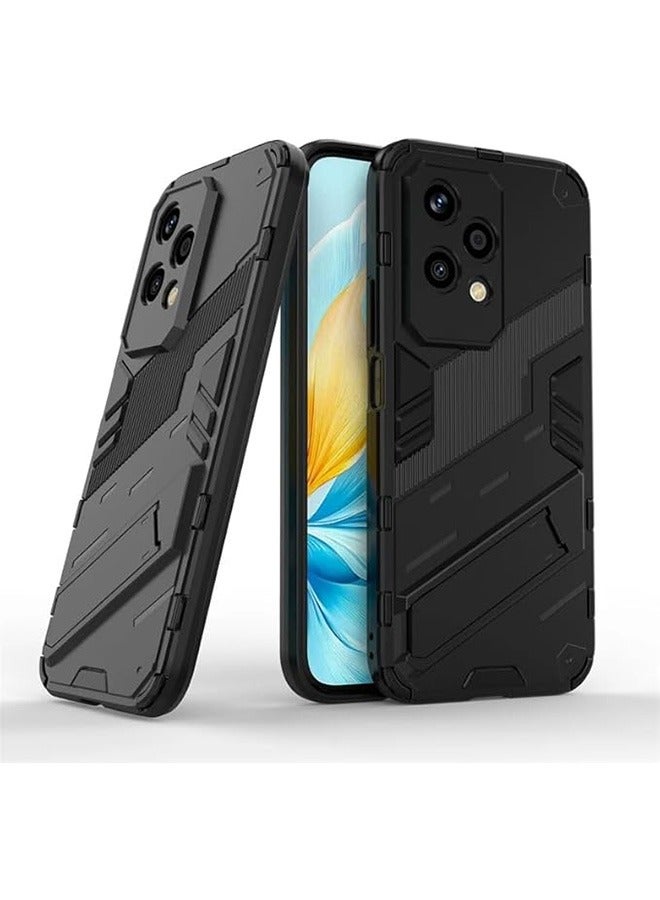 Honor 200 Lite 5G Case, Anti-Fall Drop Protection, Hybrid Heavy Duty Protection Shockproof Defender with Invisible Kickstand Armor Case for Honor 200 Lite 5G, Black - Image 1