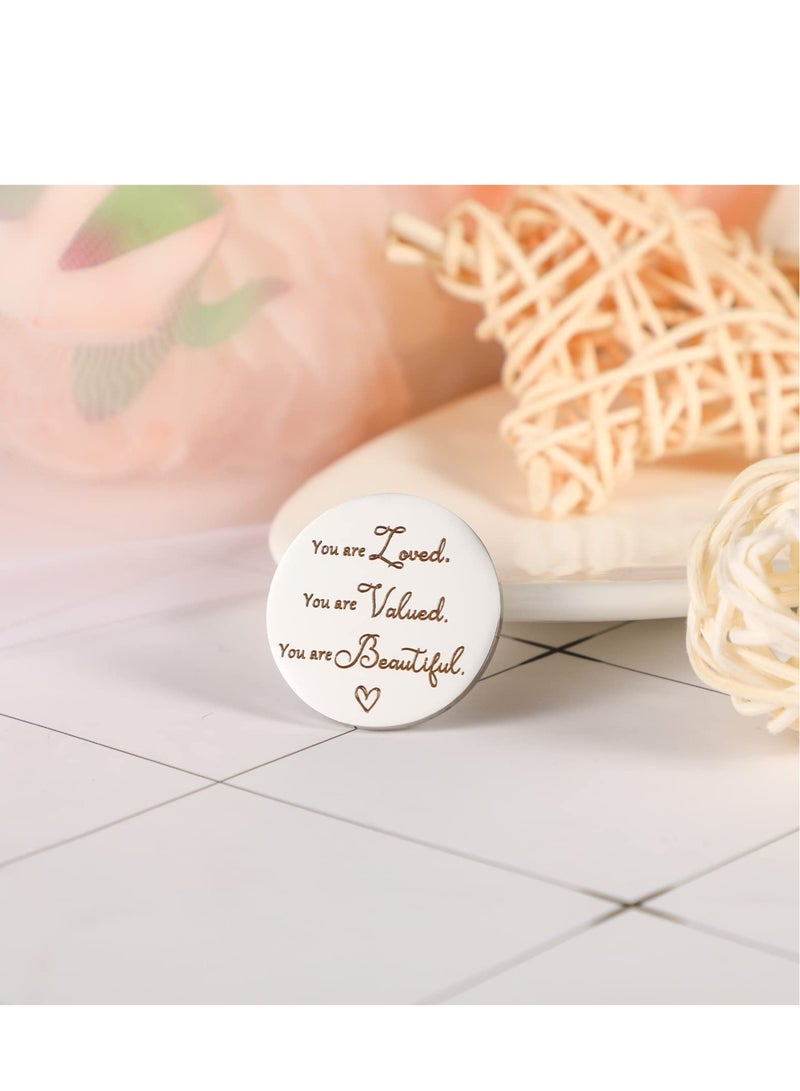 Inspirational Pocket Hug Keychain for Long Distance Relationships Stainless Steel Keepsake with PU Leather - Image 2