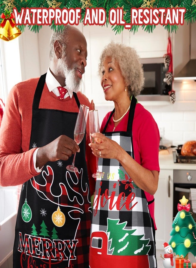 Liitrsh 8 Pcs Christmas Apron for Women Christmas Kitchen Cooking Apron Bulk Adjustable Xmas for Adult Party Supplies(Classic) - Image 5