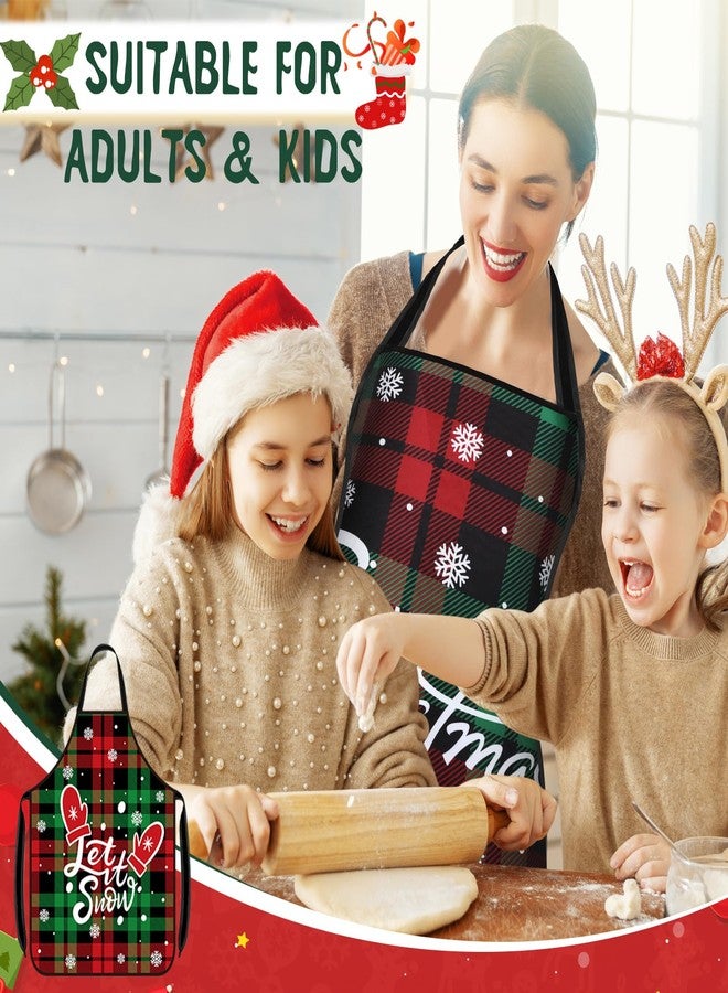 Liitrsh 8 Pcs Christmas Apron for Women Christmas Kitchen Cooking Apron Bulk Adjustable Xmas for Adult Party Supplies(Classic) - Image 4