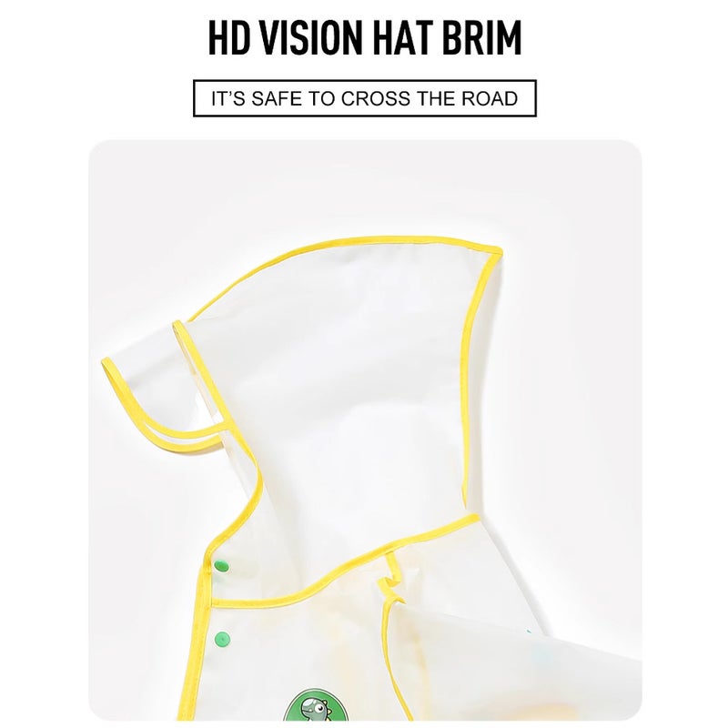 Kidsren'S Raincoat Boy'S Transparent Brim Full-Body Poncho Extended Girl 2-8 Outdoor Waterproof Dinosaur Raincoat - Image 3