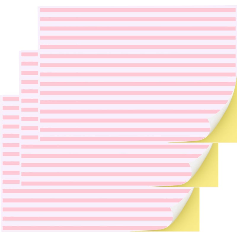 Flutesan 3 Pcs Miniature Dollhouse Wallpaper and Flooring Peel and Stick 1:12 Scale Self Adhesive Doll House Wallpaper DIY Mini Dollhouse Accessories 8.27 x 11.69 Inch(Pink Stripe) - Image 1