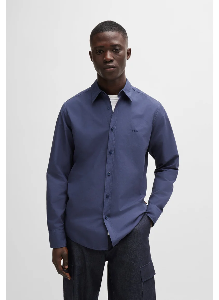 BOSS Regular-fit shirt in cotton poplin