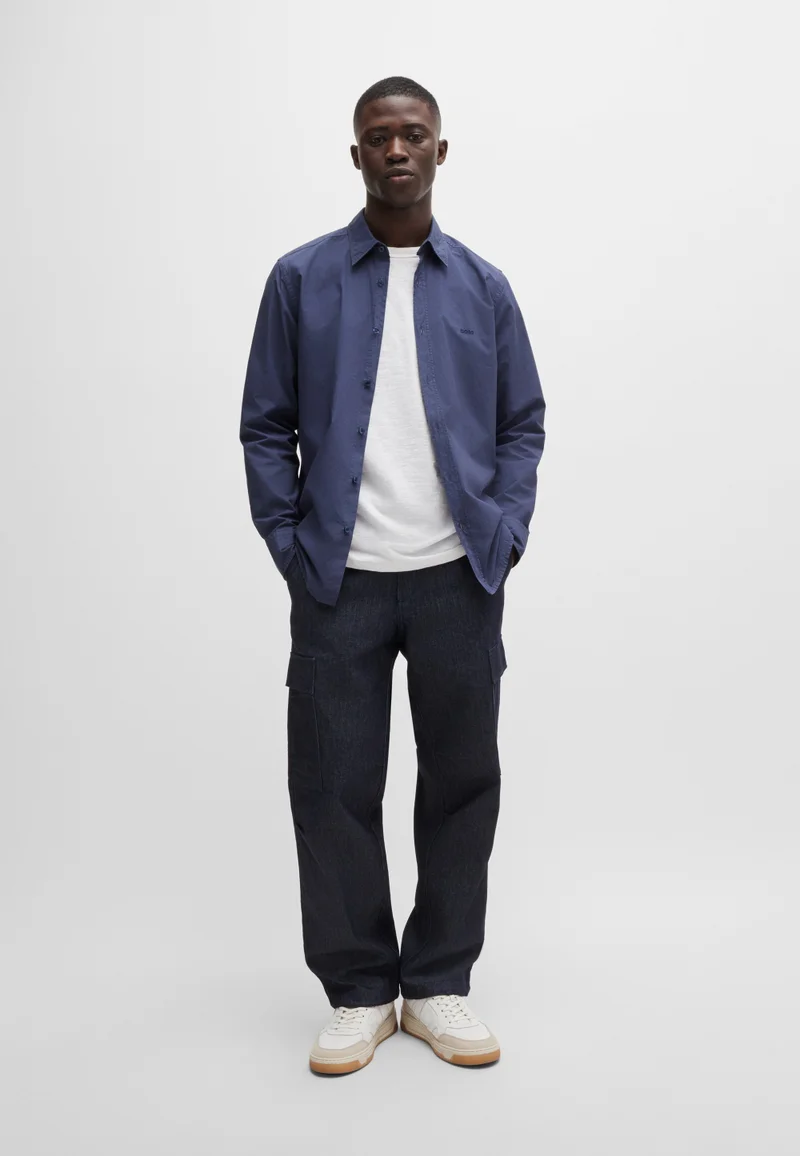 BOSS Regular-fit shirt in cotton poplin