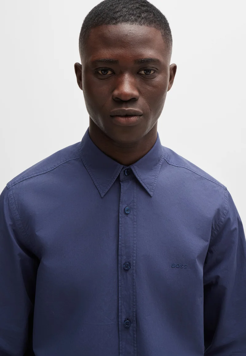 BOSS Regular-fit shirt in cotton poplin