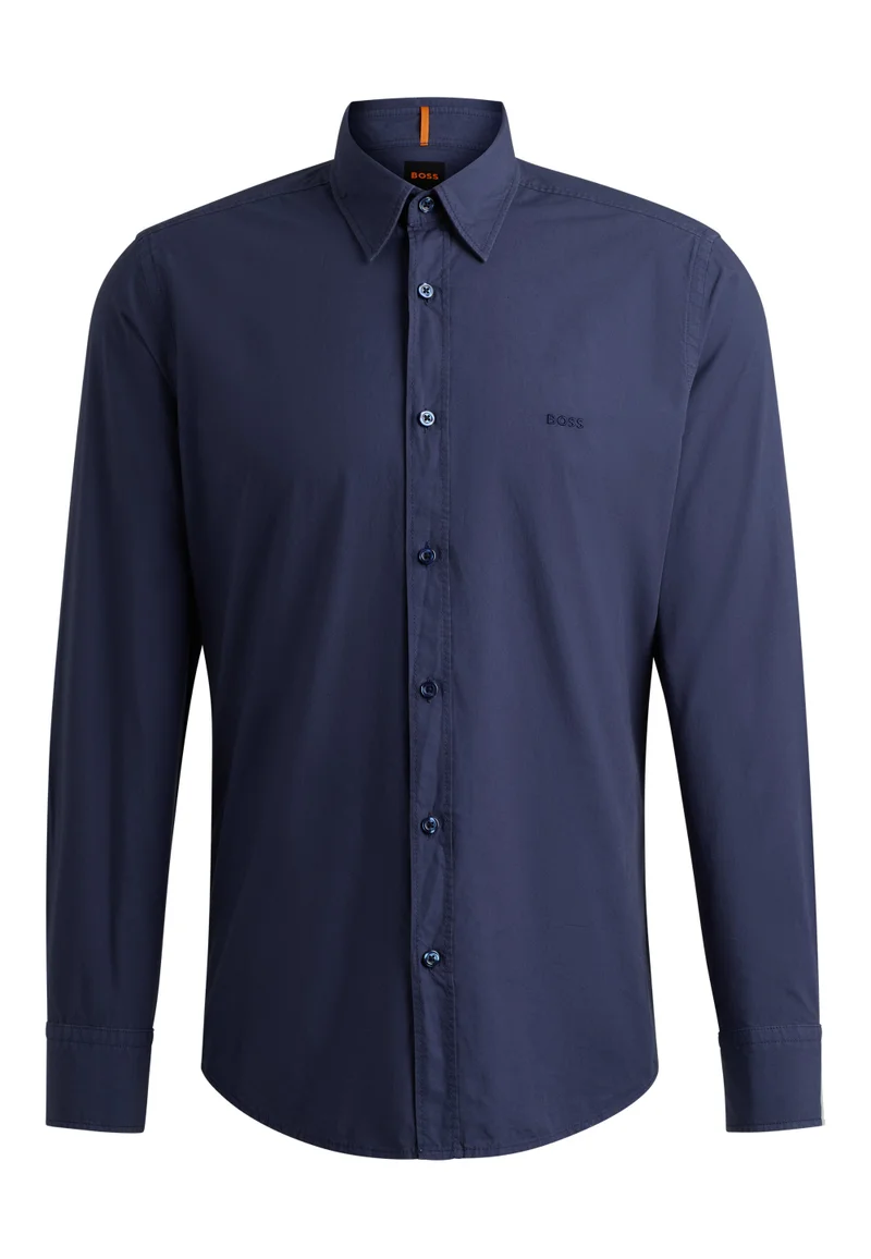 BOSS Regular-fit shirt in cotton poplin