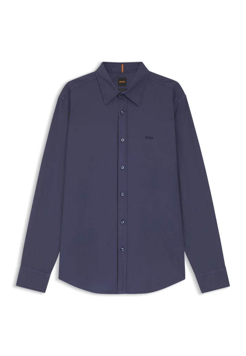 BOSS Regular-fit shirt in cotton poplin