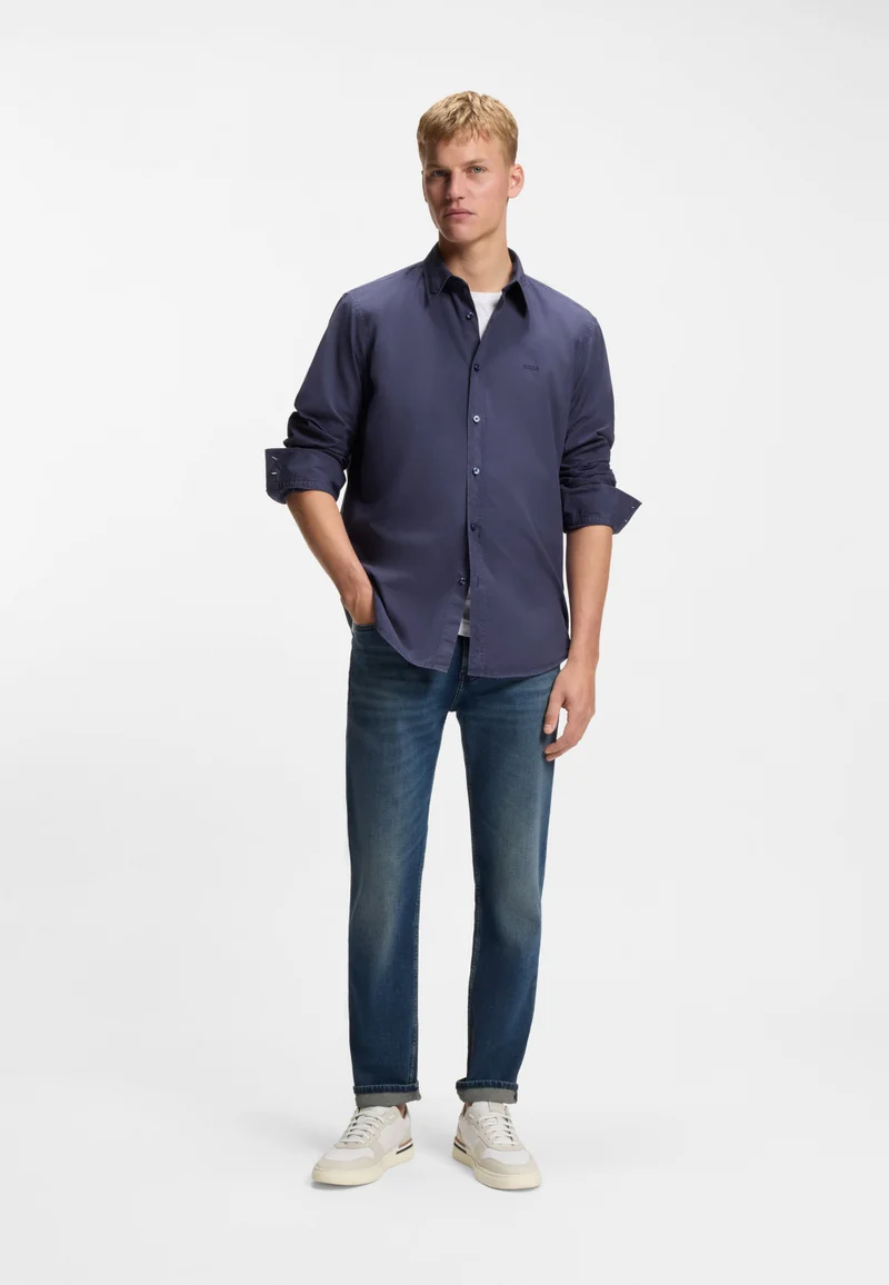 BOSS Regular-fit shirt in cotton poplin
