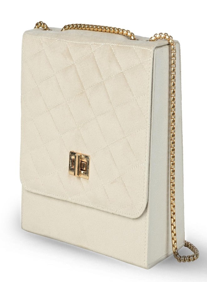 MARKQUES Off White Quilted Sling Bag For Womens - Image 2