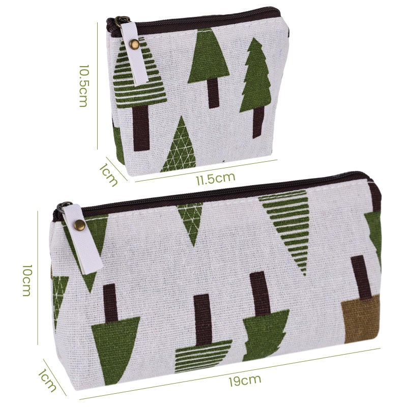 Koogel 10 Packs Canvas Zipper Pencil Bags, 5 Style Pencil Case Pouch Bag Small Cosmetic Makeup Bags Coin Purse Multifunctional Cosmetic Makeup Bag Small Pouches For Purse - Image 2