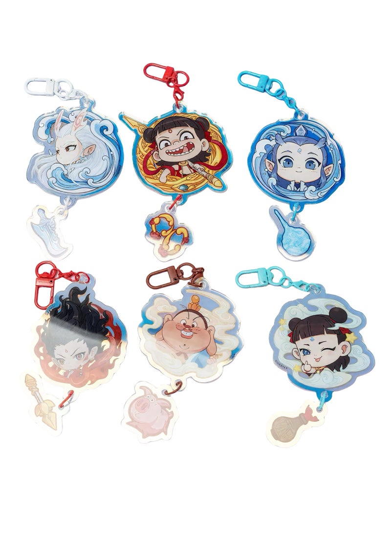 WAIKIL ''Nezha 2'' Acrylic Mobile Phone Decoration Pendant Movie Peripheral Keychain - NaZha - Image 2