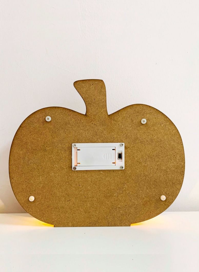 Salla Happy Halloween Wooden Pumpkin LED Light Décor 24x20cm - Image 4