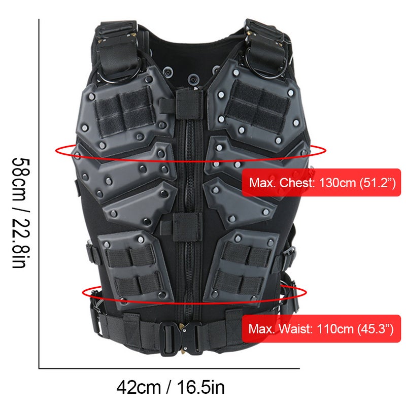 Adjustable Combat Molle Vest Airsoft Paintball Vest for Outdoor Hunting Shooting - Image 3