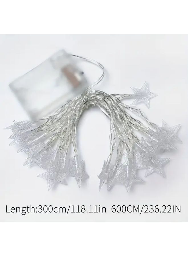 Pink And Warm White LED Star String Lights 19.7ft 40LED Battery Powered Fairy Lights For Indoor Outdoor Bedroom Party Wedding Garden Camping Decor - Image 3
