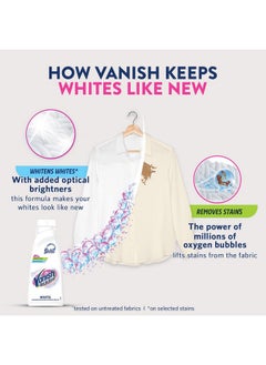 Vanish Crystal White 800 Ml, Fabric Whitener | Detergent Add-On Liquid | Whites Like New | Stain Remover | Chlorine Bleach Free | Suitable With All Washing Detergent Powders And Liquids  - Image 3