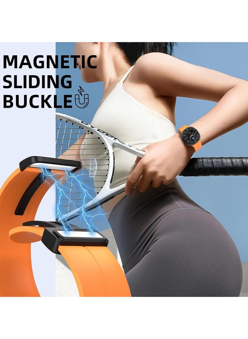 O Ozone Sport Band For Samsung Galaxy Watch 8 40mm/44mm/Classic 46mm , Soft Silicone Strap with Magnetic Buckle for Men Women-  Orange - Image 4