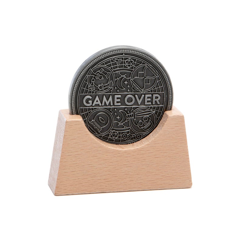 Stellar Factory Game Over Coin 15 Inch Metal Coin with Stand - Image 3