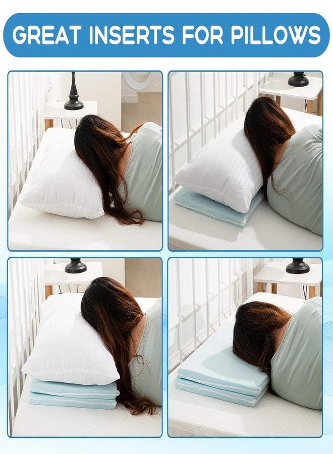Beeveer 1 Pcs Adjustable Memory Foam Pillow, Thin Height 1.2'' Soft Insert Slim Flat Pillow for Neck Support Neck Pain Relief for Back, Side, Stomach Sleeper (23.6'' x 14.2''x 1.2'', Blue) - Image 5