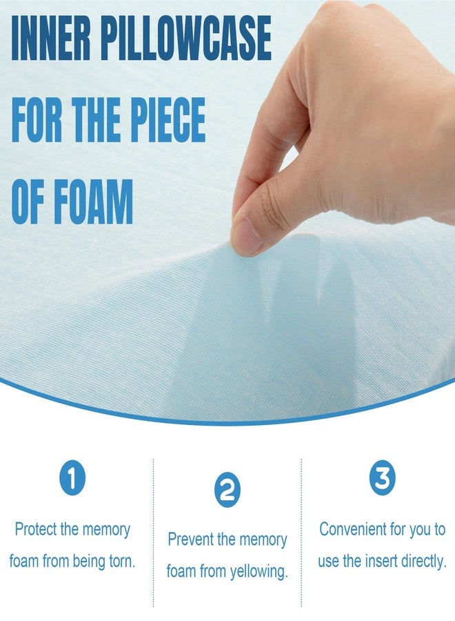 Beeveer 1 Pcs Adjustable Memory Foam Pillow, Thin Height 1.2'' Soft Insert Slim Flat Pillow for Neck Support Neck Pain Relief for Back, Side, Stomach Sleeper (23.6'' x 14.2''x 1.2'', Blue) - Image 3