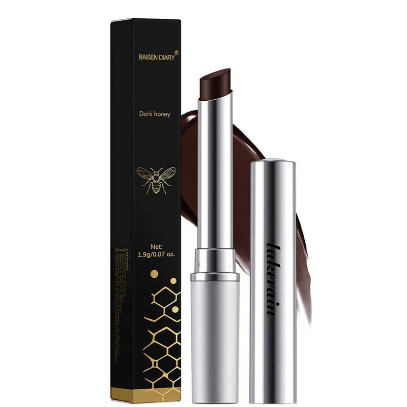 BAISEN DIARY 2PCS Honey Lipstick Tinted Lip Balm - Sheer Hydrating Lipstick for All Skin Tones - Moisturizing Lip Color, Nourishing Lip Balm with a Hint of Natural Black Cherry Tint (Black & Pink) - Image 5