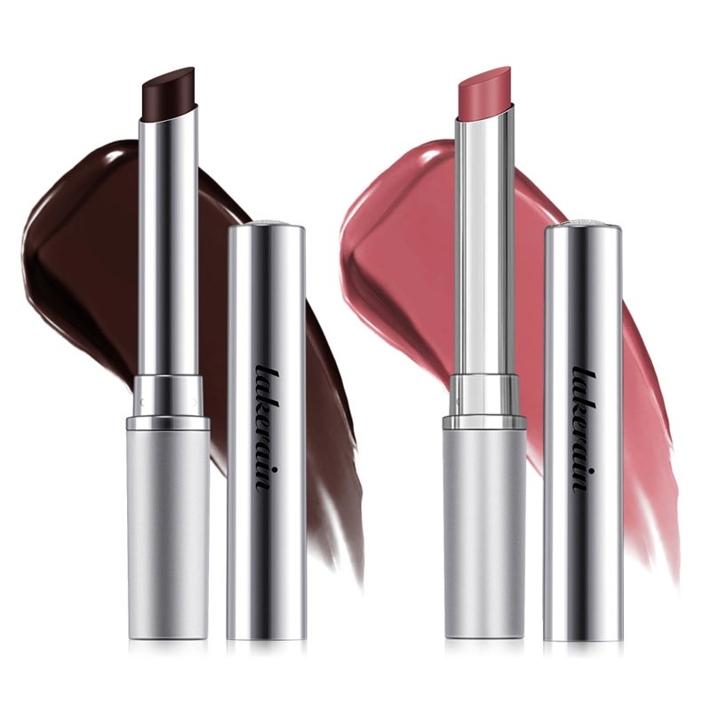 BAISEN DIARY 2PCS Honey Lipstick Tinted Lip Balm - Sheer Hydrating Lipstick for All Skin Tones - Moisturizing Lip Color, Nourishing Lip Balm with a Hint of Natural Black Cherry Tint (Black & Pink) - Image 1