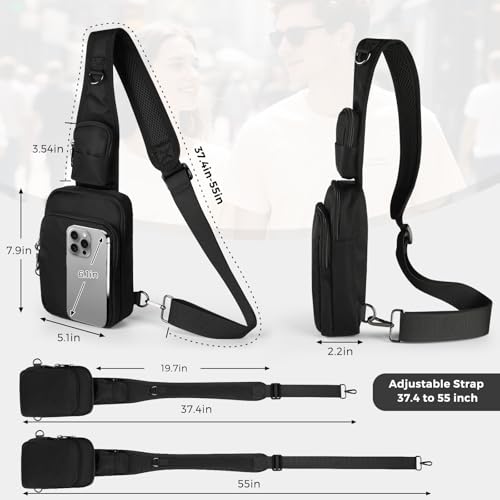 VADOO Sling Bag, Crossbody Bag with Zipper Lock, RFID Blocking & Water Resistant for Men and Women - Image 3