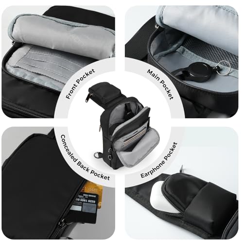 VADOO Sling Bag, Crossbody Bag with Zipper Lock, RFID Blocking & Water Resistant for Men and Women - Image 5