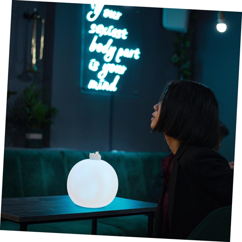 Creative USB Charging Moon Night Lamp, Small Rechargeable Color Changing Nightlight for Nursery Bedroom Decor, Cute Bedside Sleeping Light - Image 4