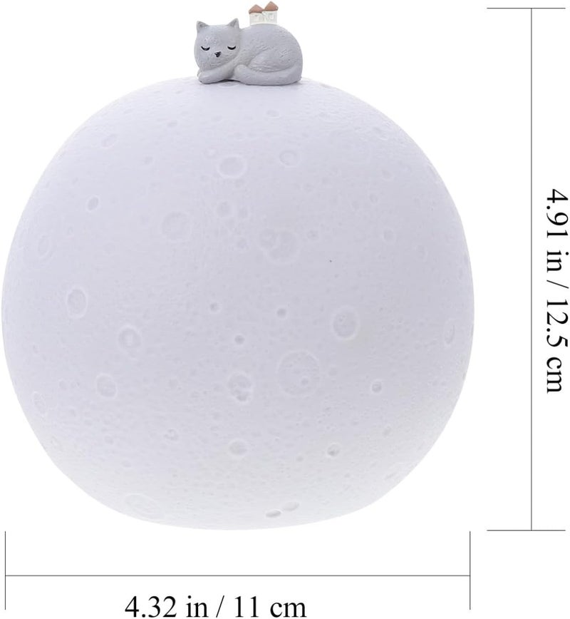 Creative USB Charging Moon Night Lamp, Small Rechargeable Color Changing Nightlight for Nursery Bedroom Decor, Cute Bedside Sleeping Light - Image 2