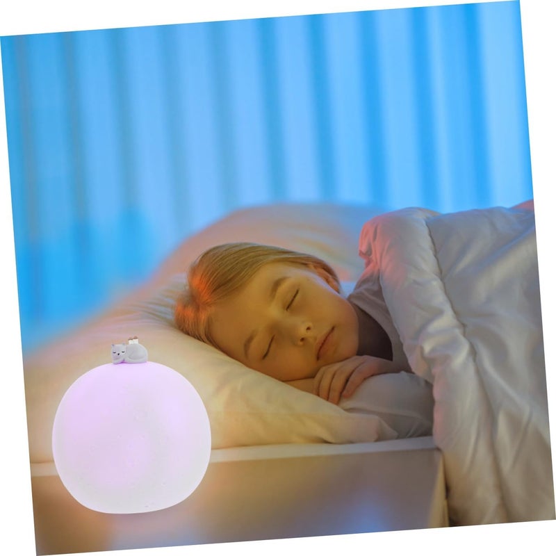 Creative USB Charging Moon Night Lamp, Small Rechargeable Color Changing Nightlight for Nursery Bedroom Decor, Cute Bedside Sleeping Light - Image 5