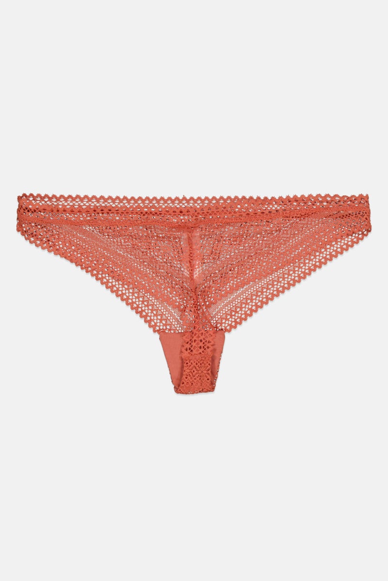 Etam Women Textured Pantie, Peach  - Image 2