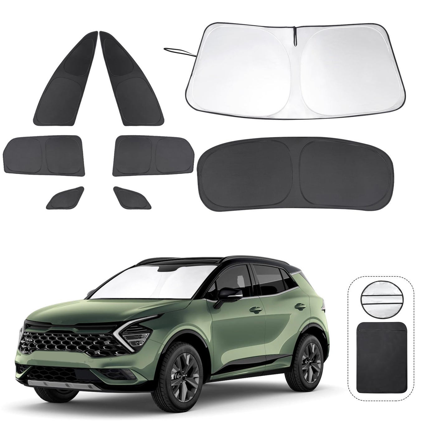 LHFLIVE 8PCS Windshield Sun Shade Custom Fit for 2023 2024 2025