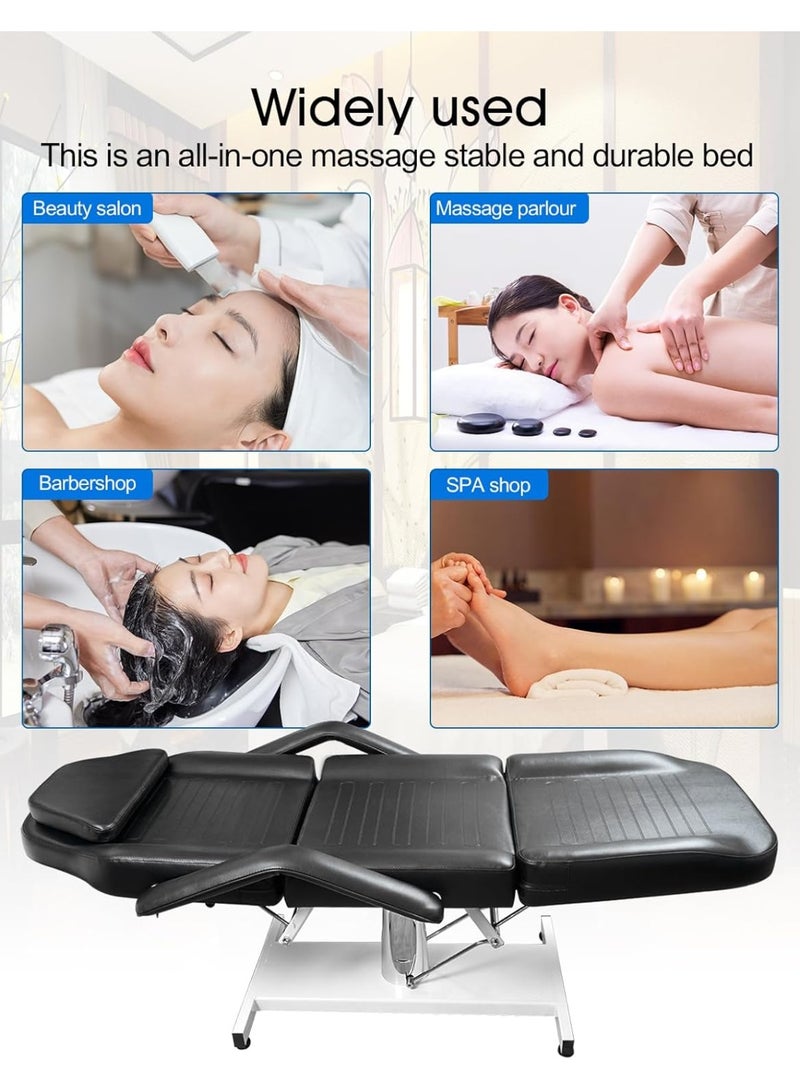 Meishida Massage Facial Bed Adjustable Table Chair With Hydraulic Pump, 360° Swivel Massage Esthetician Table,Beauty Salon Spa Massage Beauty Equipment - Black  - Image 5