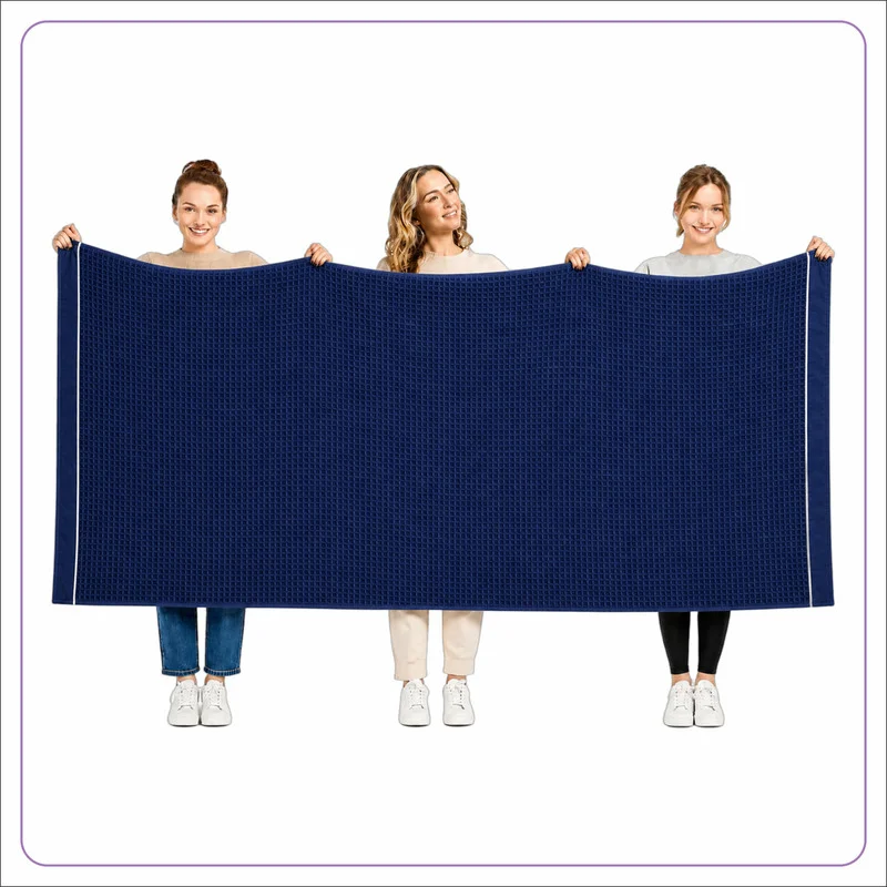 Donetella Bath Sheet (1 Piece, 90x180 cm) – Microfiber 310 GSM Waffle Weave Ultra Soft & Highly Absorbent Quick Dry Large Bath Sheet, Lightweight Solid Bath Sheet for Bathroom, Gym, Spa & Travel.