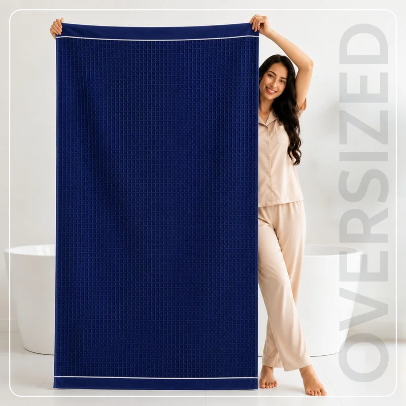 Donetella WAFFLE - 1pcs Bath Sheet (1 Piece, 90x180 cm) – Microfiber 310 GSM Waffle Weave Ultra Soft & Highly Absorbent Quick Dry Large Bath Sheet, Lightweight Solid Bath Sheet for Bathroom, Gym, Spa & Travel.  | Best Price UAE