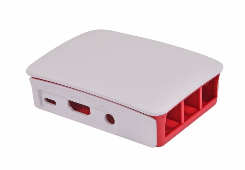 Raspberry Pi Plastic 3-Case Official Case for Raspberry Pi 3 Model B Only (Raspberry and White) - Image 1
