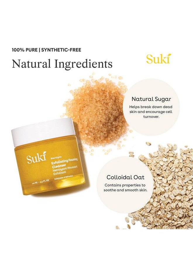 suki - Face Scrub Exfoliating Face Wash Suki Skincare Exfoliate Foaming Cleanser Natural Face Wash Deep Pore Cleaner Microdermabrasion Facial Scrub Colloidal Oat & Raw Sugar Scrub Face Exfoliator 3.38 Oz - Image 1