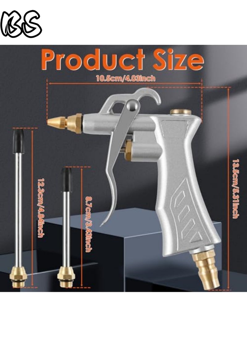 BS Industrial Air Blow Gun with Brass Adjustable Air Flow Nozzle and 2 Steel Air flow Extension, Pneumatic Air Compressor Accessory Tool Dust Cleaning Air Blower Gun - Image 4