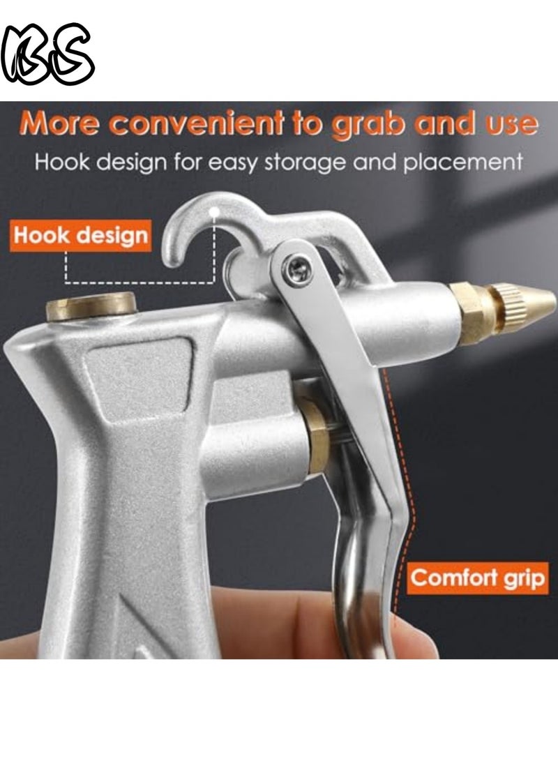 BS Industrial Air Blow Gun with Brass Adjustable Air Flow Nozzle and 2 Steel Air flow Extension, Pneumatic Air Compressor Accessory Tool Dust Cleaning Air Blower Gun - Image 5