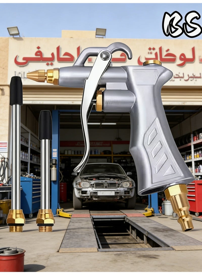 بي إس مسدس هواء عالي التحمل/عالي الطاقة، فوهة قابلة للتعديل، مسدس هواء عالي الضغط مصنوع بالكامل من المعدن، يأتي مع أنبوبي تمديد، مناسب للتنظيف الصناعي والمنزلي. - Image 3
