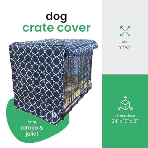 Molly Mutt Romeo & Juliet Dog Crate Cover, 100% Cotton Canvas Cover with 2 Roll-Up Panels, Ideal for Dog or Cat Crate, Durable, Washable, and Free of Harmful Chemicals, 24" x 18" x 21" - Image 2