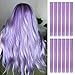YaFex 12 Pcs Clip in Hair Extensions, 22 Inch Colored Hair Extensions Party Highlights Long Straight Synthetic Hairpieces for Women (Light Purple) - Image 2