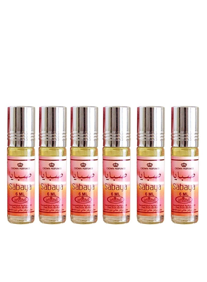Al Rehab perfumes Al Rehab Sabaya Concentrated Perfume Roll-On 6ml x 6 Pcs – Long Lasting Alcohol-Free Attar for Men & Women - Image 4
