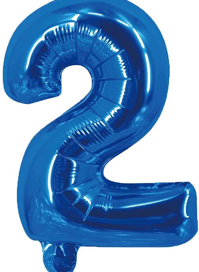 Party Time 2 Number Foil Balloons Blue