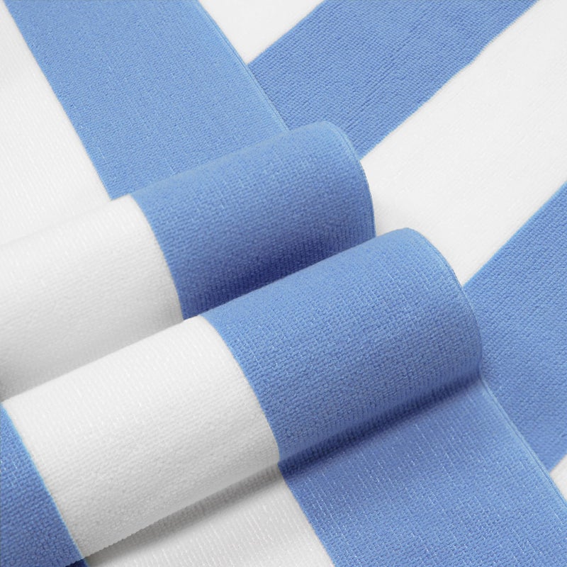 HENBAY Large Oversized Beach Towel - 35 x 70 Inch Microfiber Pool Towel, Blue Striped Quick Dry Cabana Swim Towel - Image 2