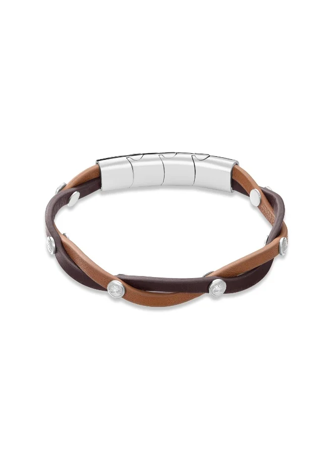 تمبرلاند Tour Guide Dark Brown & Tan Brown Leather Bracelet for Men